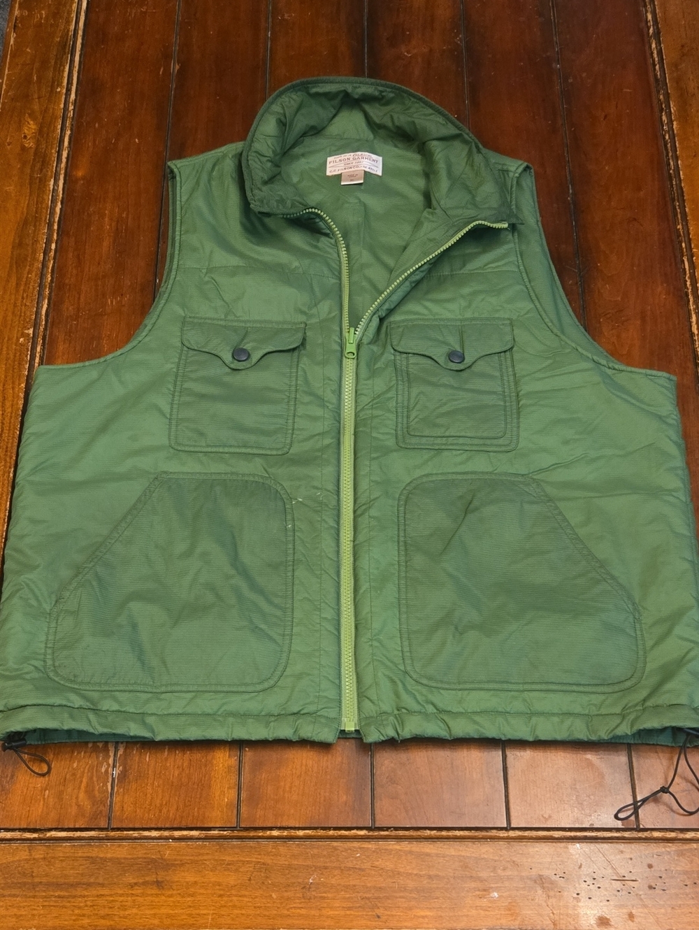 Filson Light Green Quilted Vest
